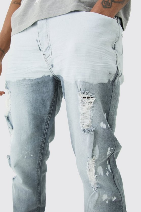 Tall dunkelblaue Stretch Skinny Jeans mit Farbeffekt