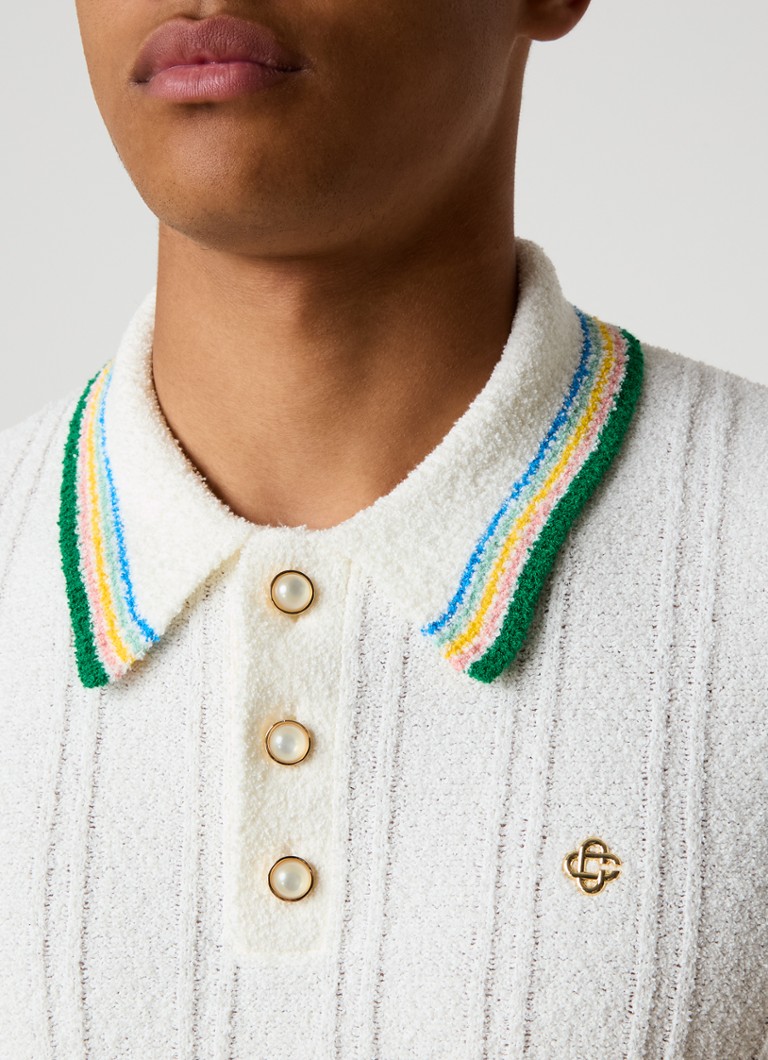 Casablanca Slim fit bouclé polo s logem