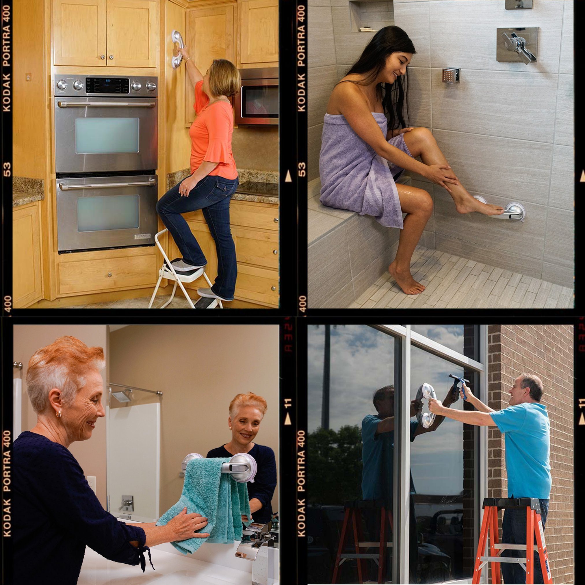 Starlyf Haltegriff Handy Grasp Pro, belastbar bis 70 kg, 30 cm Badewannengriff, ideal für die Dusche, ohne Schrauben