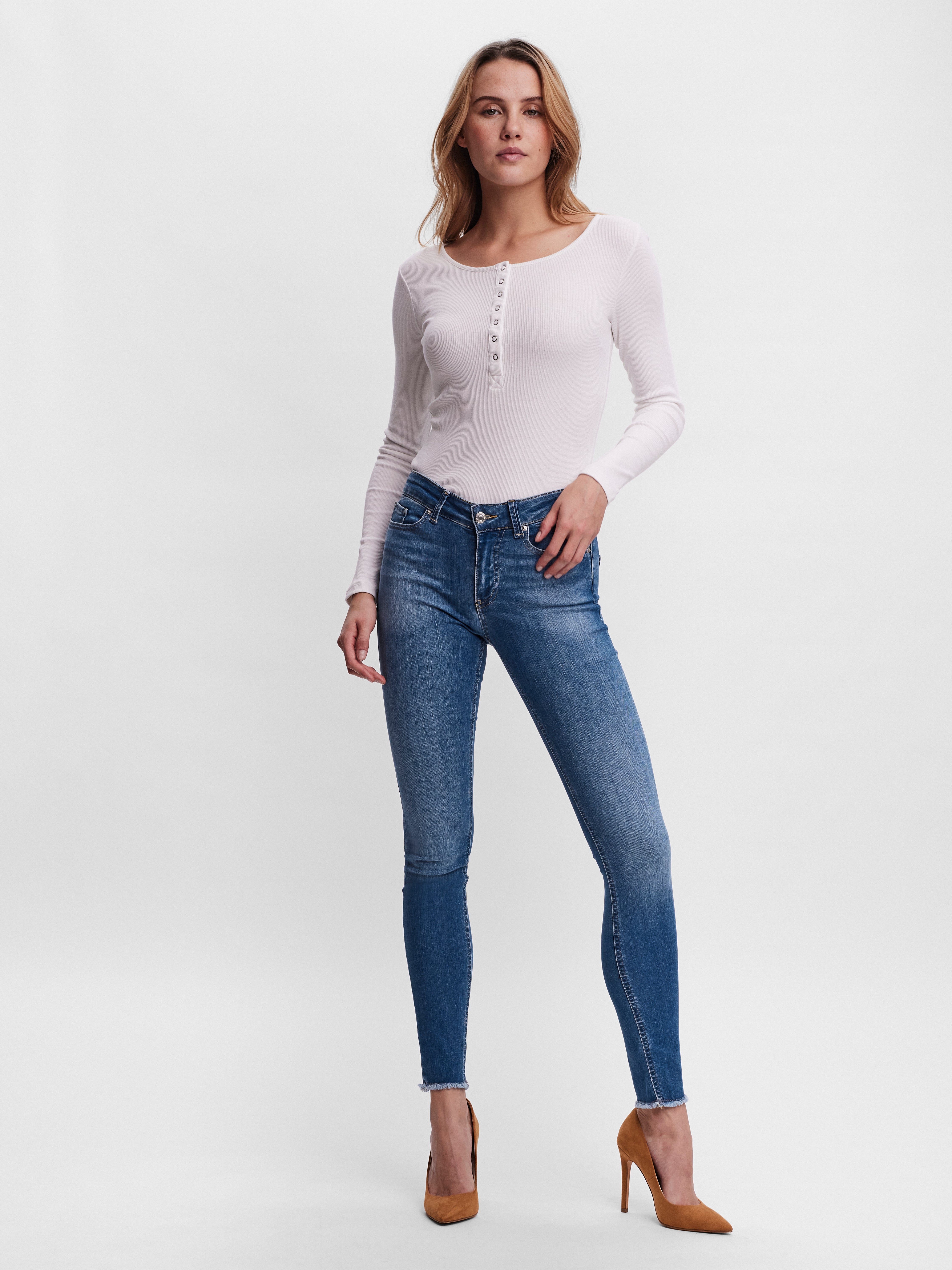 VMPEACH Mid Rise Skinny Fit Jeans
