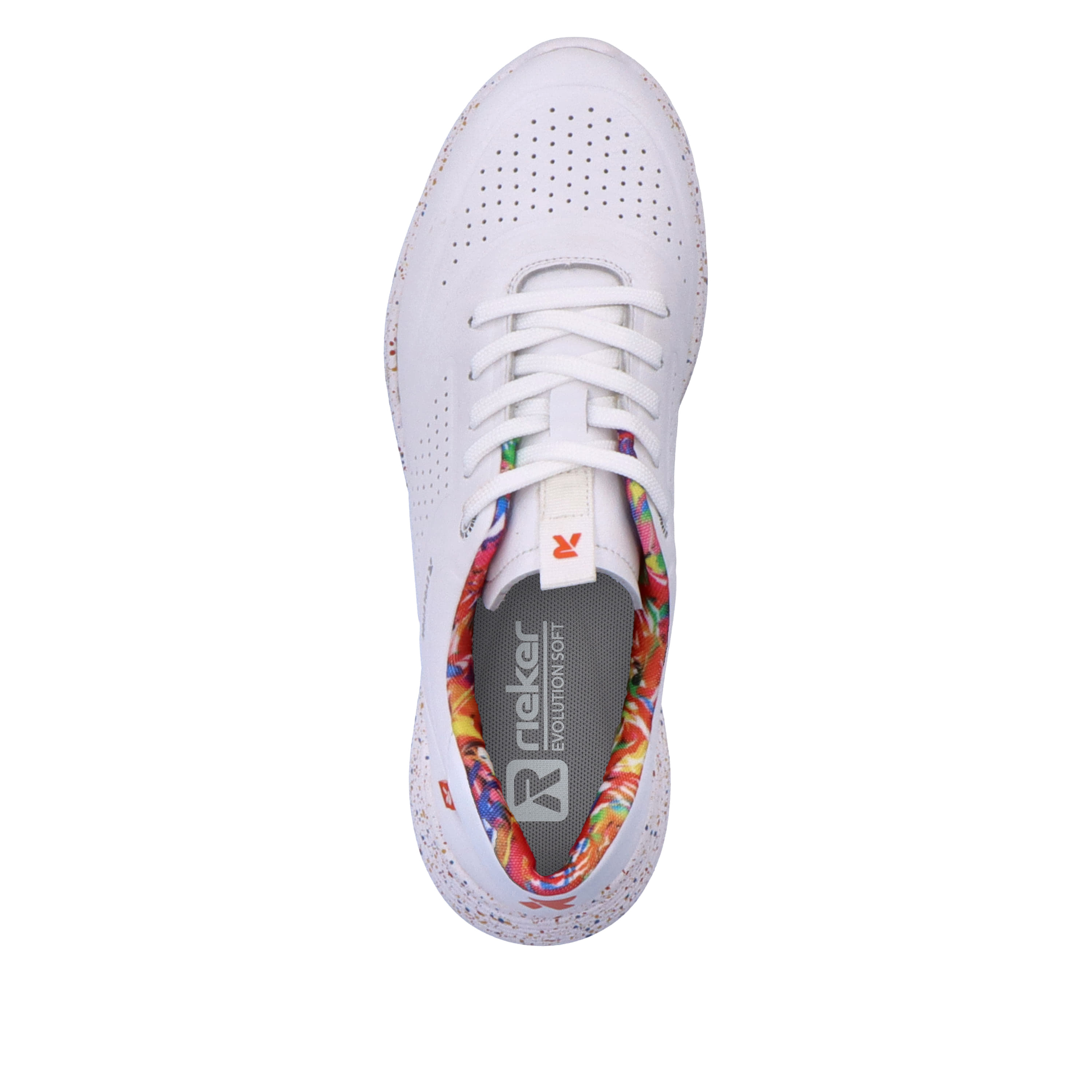 Rieker Damen Sneaker Low swan-white rainbow