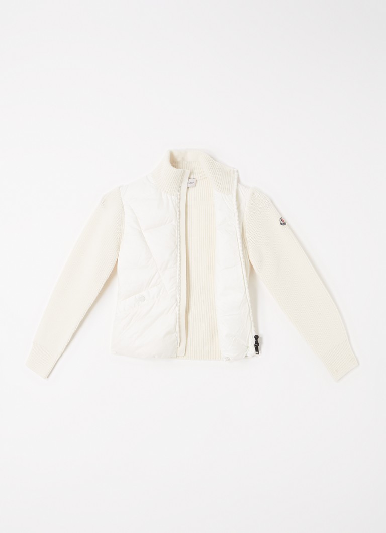 Jemně pletená vlněná bunda Moncler s péřovou výplní