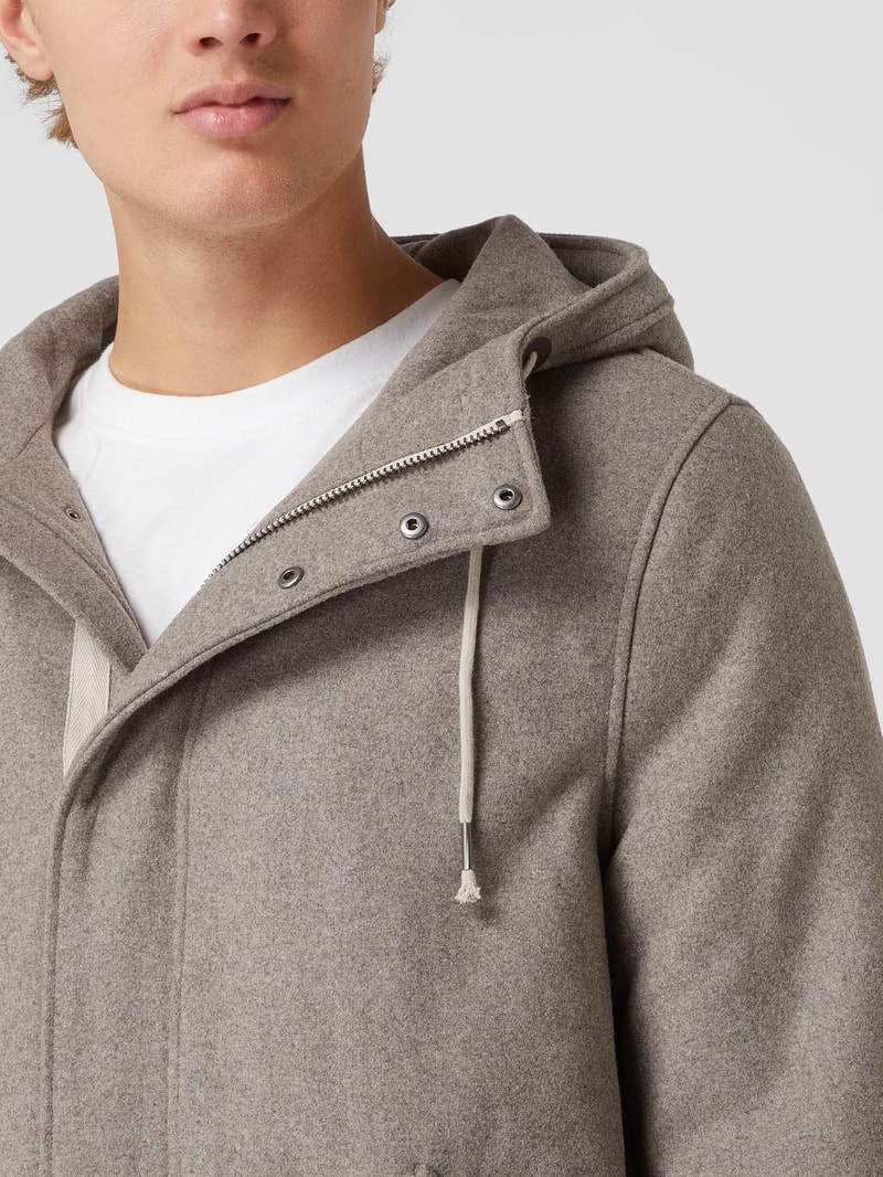 Kurzmantel mit Kapuze Modell 'Johansen' in beige