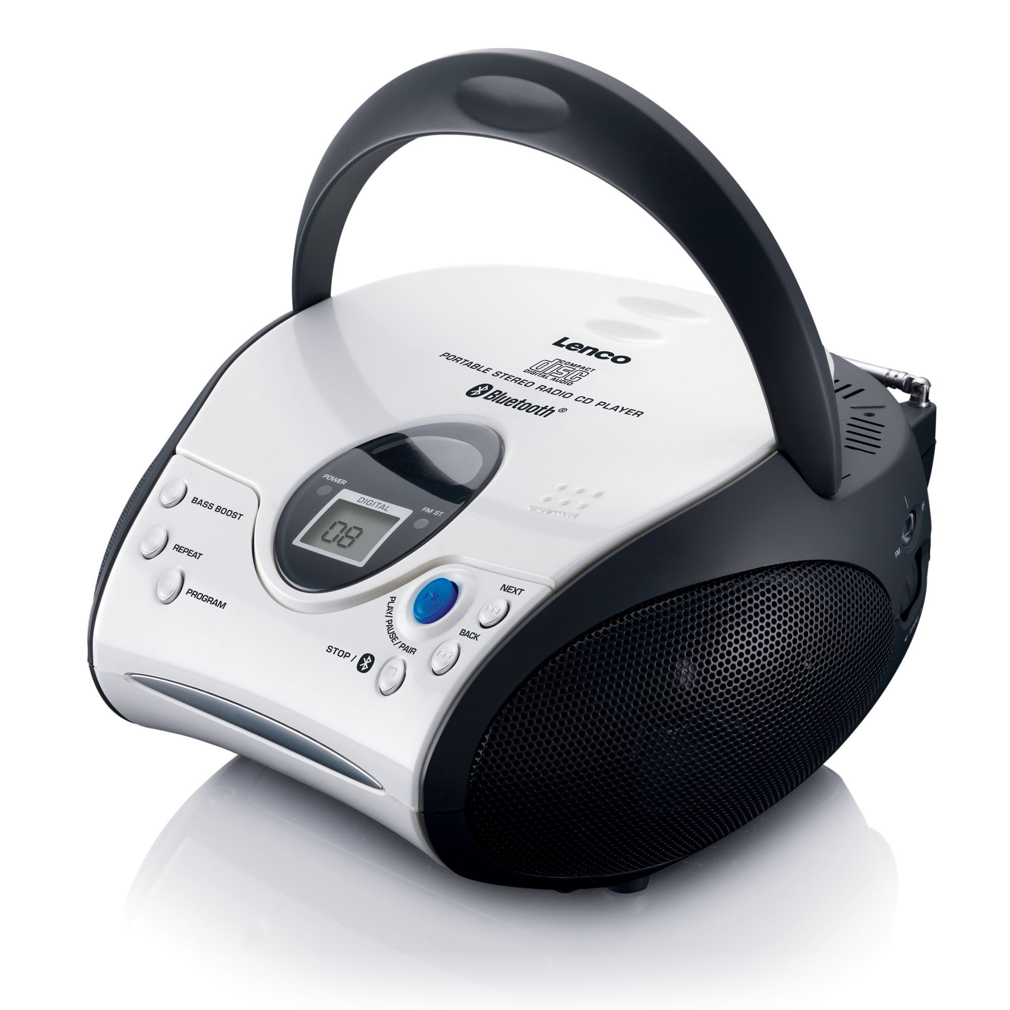 Lenco SCD-24BT WHBK Tragbarer CD-Player