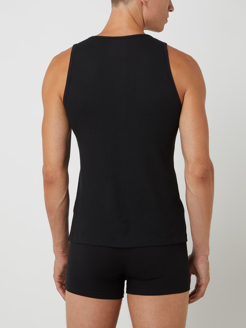 Tanktop aus Baumwolle im 2er-Pack in schwarz