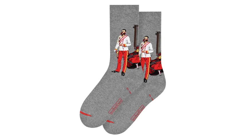 MuseARTa Unisex Socken Franz Xaver Winterhalter - Kaiser Franz Joseph I. Gray