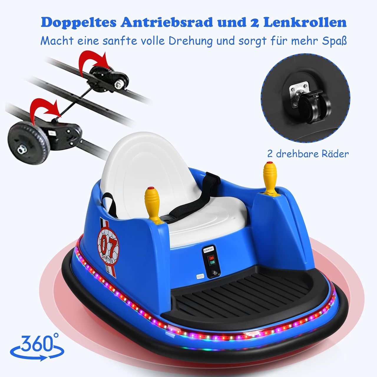 Costway 6V Aufsitz Autoscooter mit bunten Lichtern und Musik