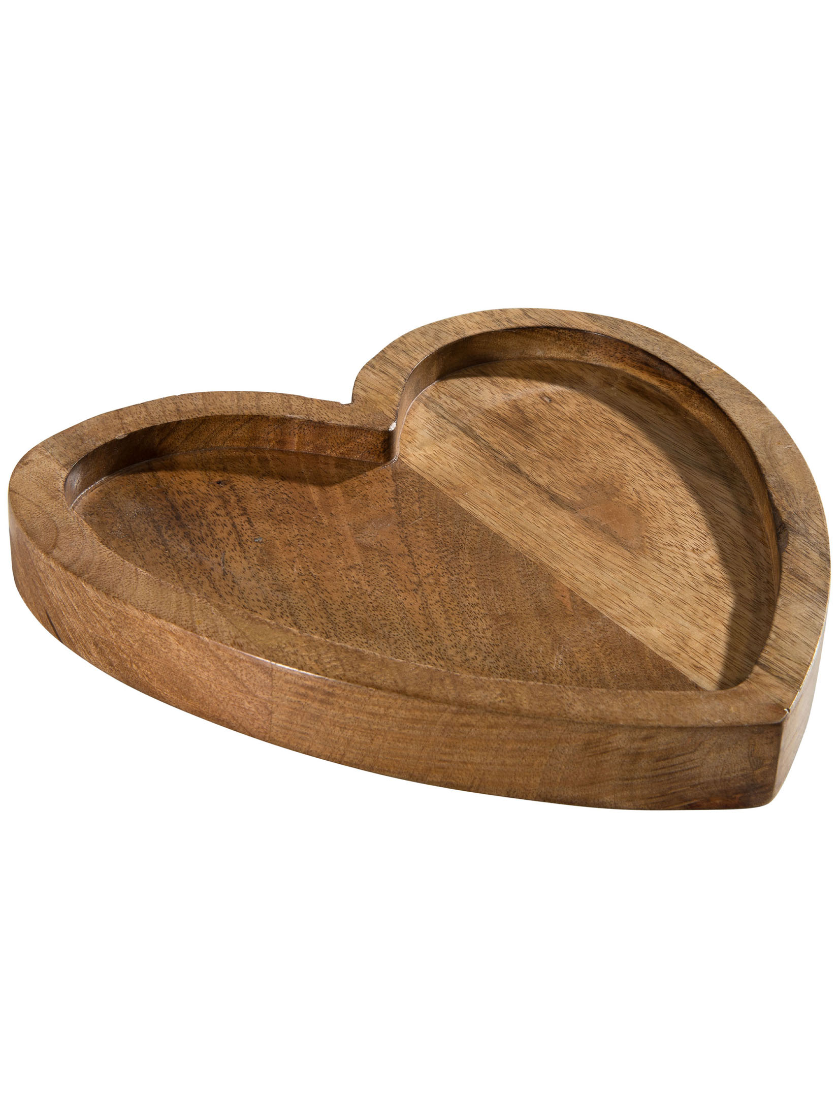 Lovely Heart Deko-Tablett, Natural Wood