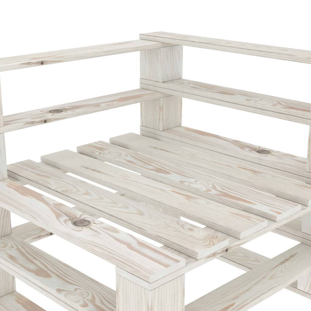 vidaXL Loungesofa Garten-Palettensofa 2-Sitzer Weiß Holz, 1 Teile