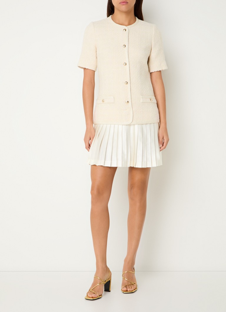 Vestido túnica corto plisado de tweed de Sandro
