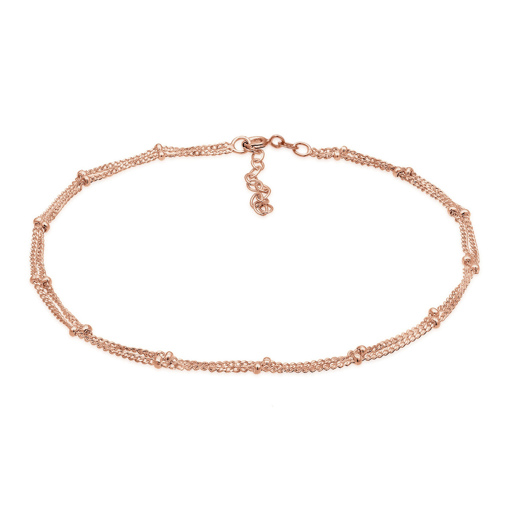 Elli Elli Bracelet de Cheville Femmes Boule Intemporelle Basique en Argent Sterling 92 Bijoux