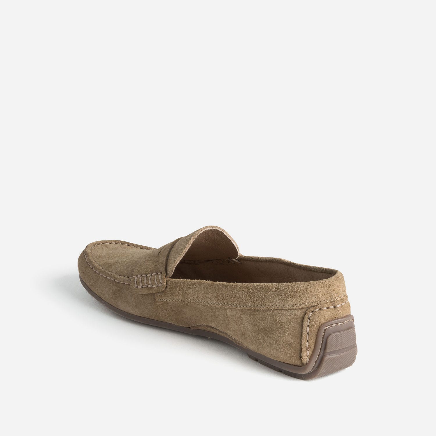 Mocassin beige éco-conçu en cuir velours