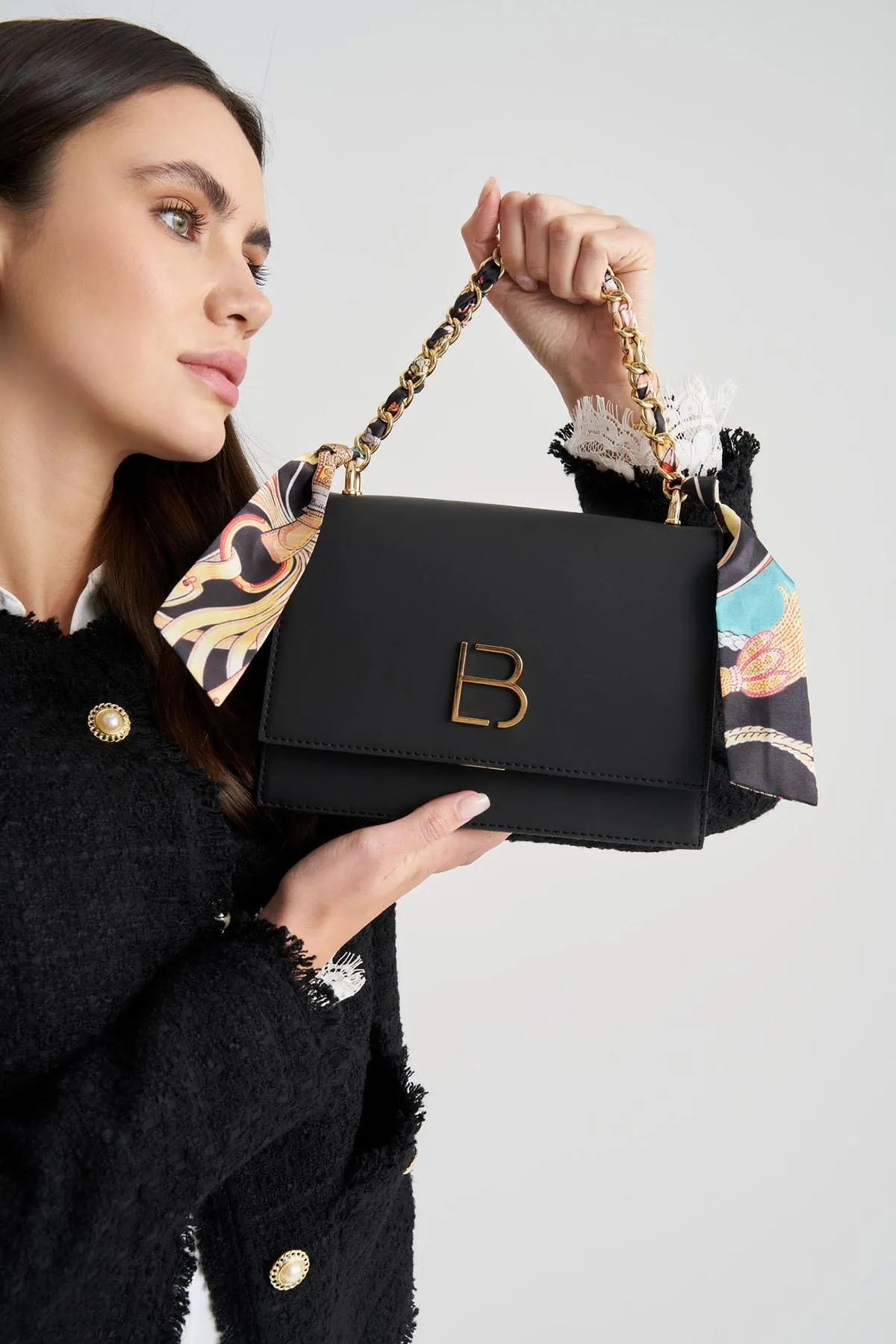 Lucky Bees  Damen Hand- und Schultertasche mit Schal-Accessoire