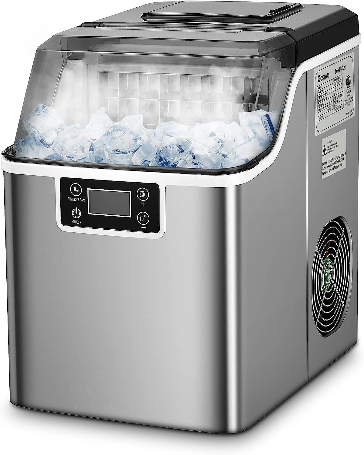 KOMFOTTEU Eiswürfelmaschine, 18 kg/24 Std., mit 3,2 L Wassertank & 1,2 kg Eiskorb