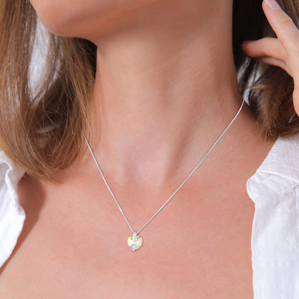 Elli Elli Collier Herz Liebe Kristalle 925 Silber Lié collier