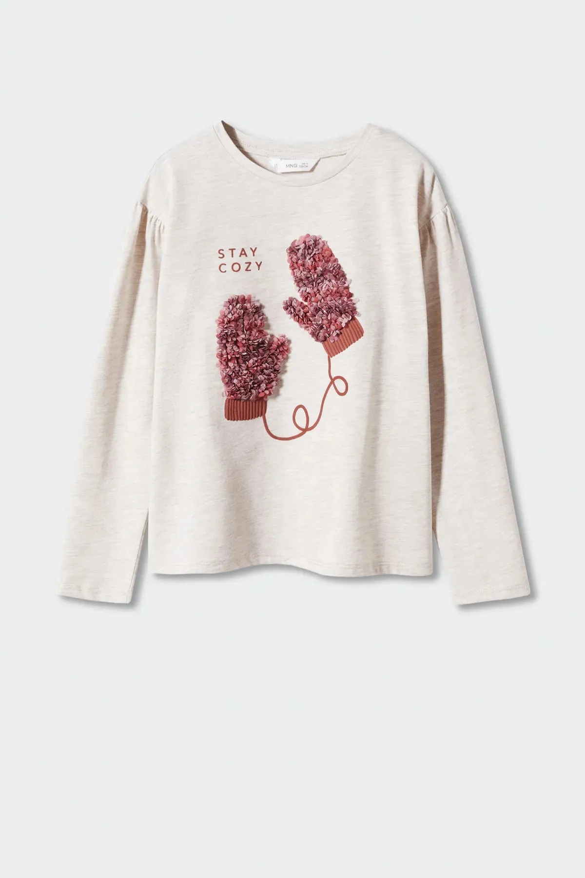 MANGO Kids  Sandfarbenes T-Shirt für Mädchen