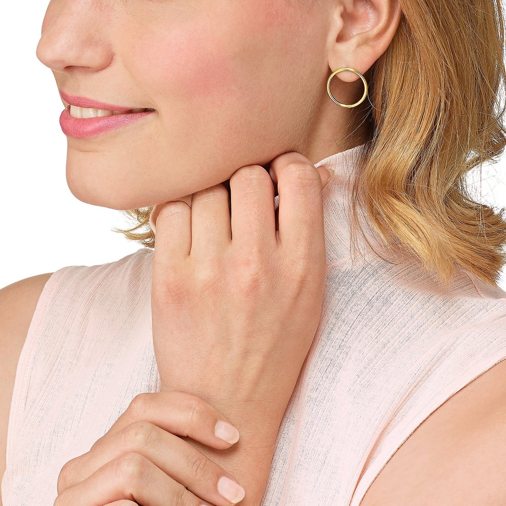 Valeria Boucles d'oreilles à fermoir à poussette 375 Or jaune Boucles d'oreilles