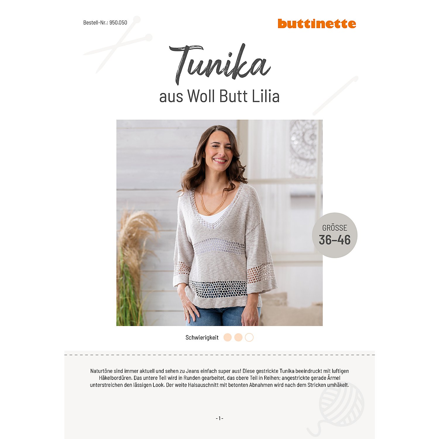 Strickanleitung - Tunika aus Woll Butt Lilia