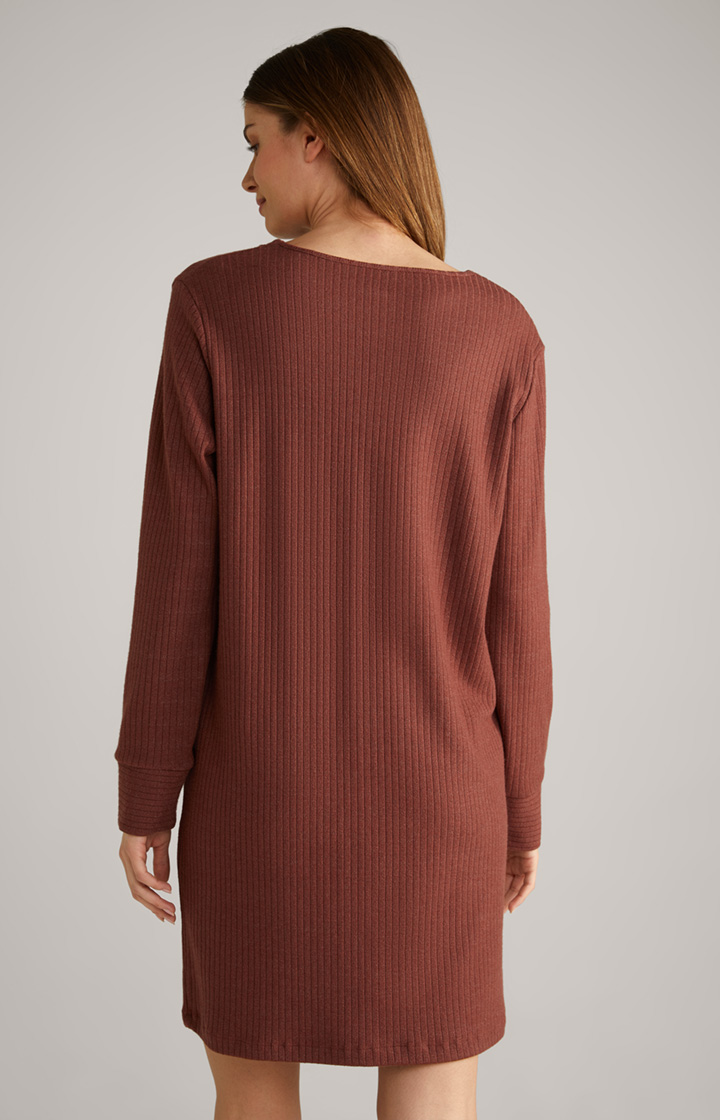 Loungewear Ripp-Longshirt in Coffee