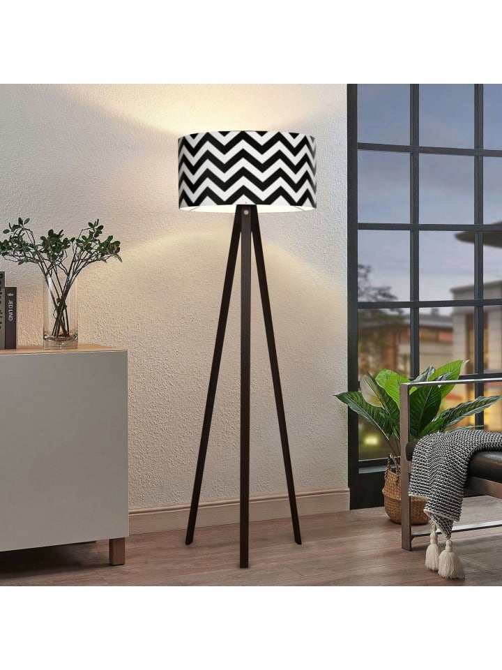lux.pro Stehleuchte Newport in Schwarz Weiß (H)140cm (D)38cm günstig kaufen onesize