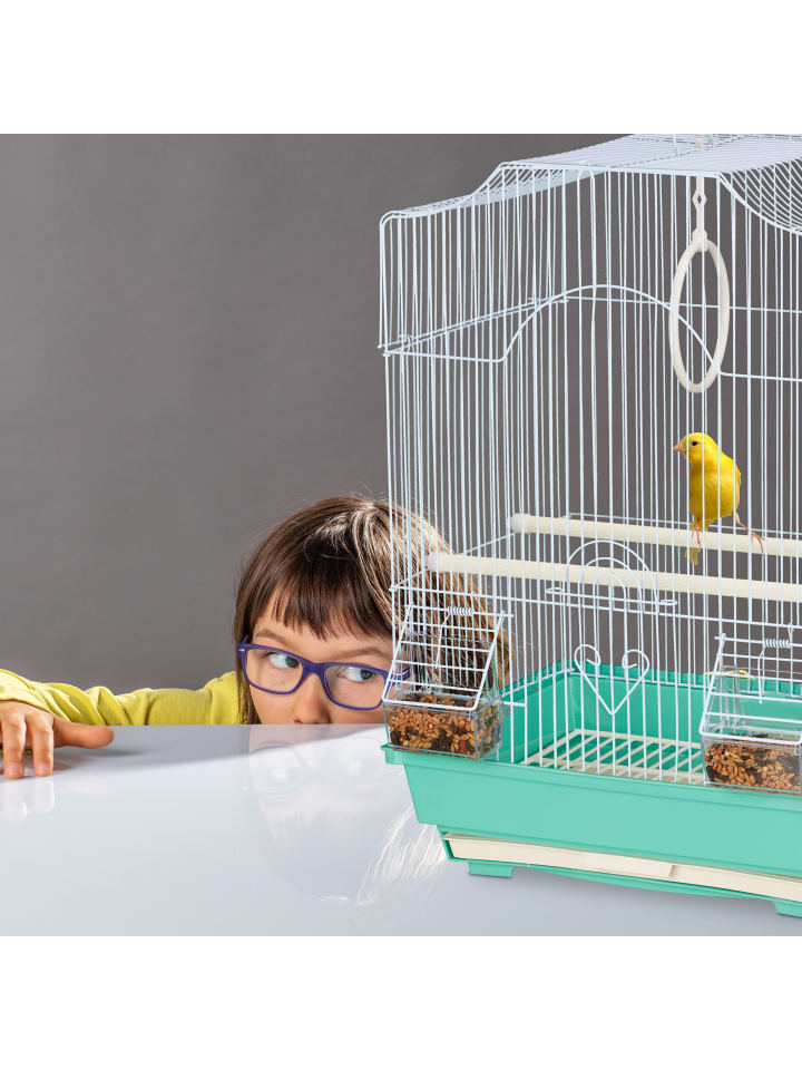 relaxdays Vogelkäfig in Hellblau/Mintgrün - (B)35 x (H)49,5 x (T)32 cm günstig kaufen onesize