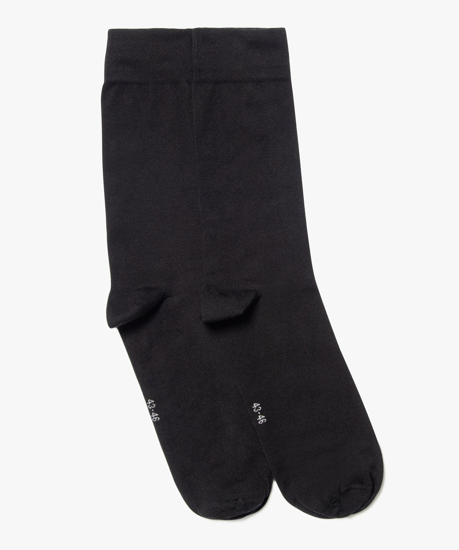 Chaussettes fines tige haute homme (lot de 2) noir | GEMO