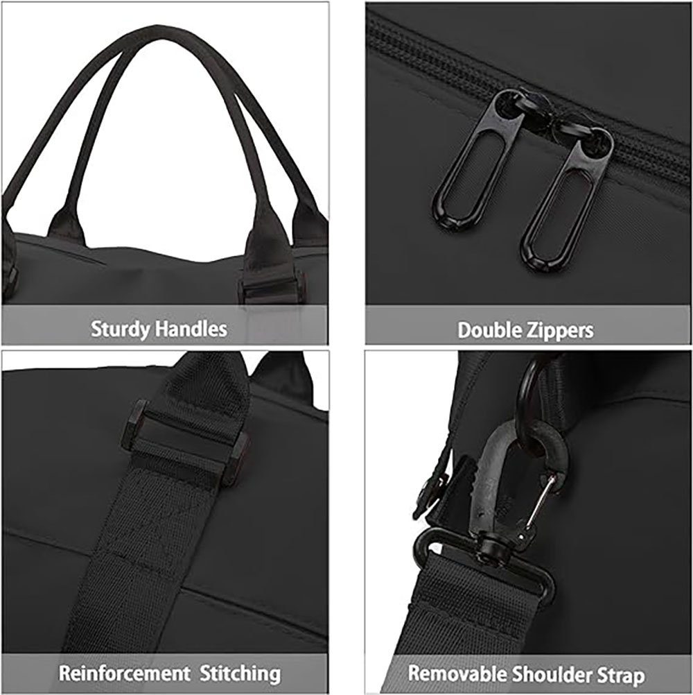 Deliana.sport Sporttasche Damen Sporttasche Handgepäck Tasche Weekender Bag (Portable Reisetasche, 1-tlg., Verstellbarer Schultergurt), Mit separatem Schuhfach