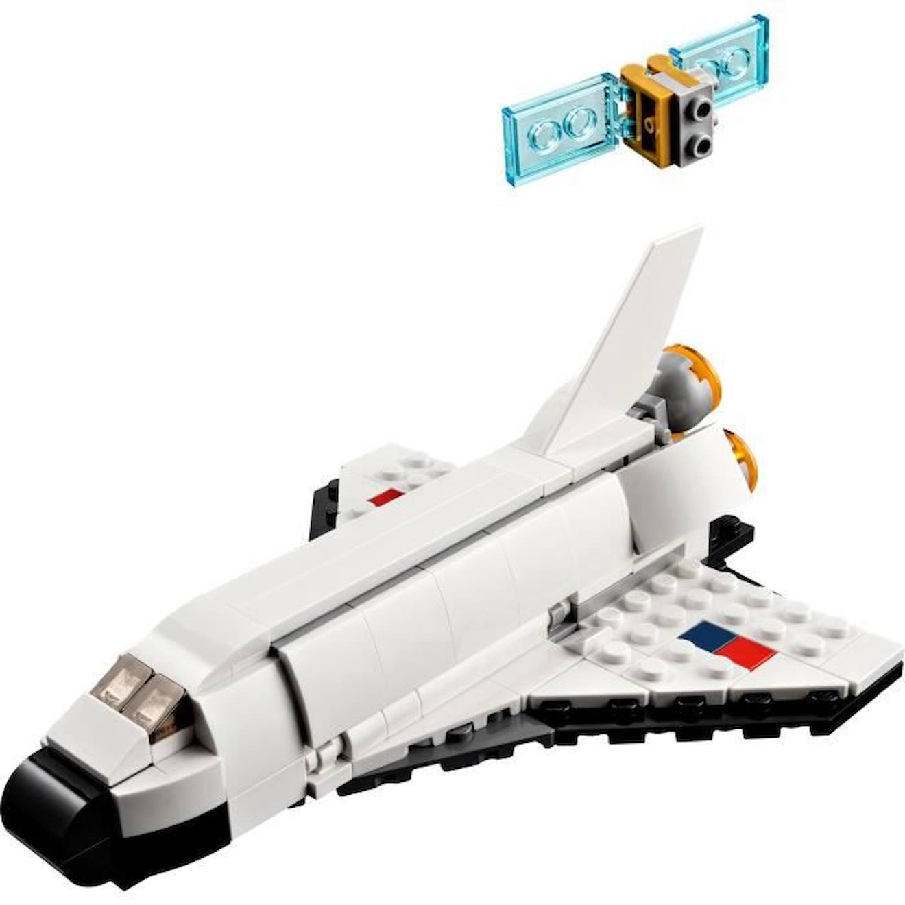 LEGO® Creator 3-en-1 31134 La Navette Spatiale, Jouet Figurine Astronaute avec Vaisseau, Enfants 6 Ans blanc