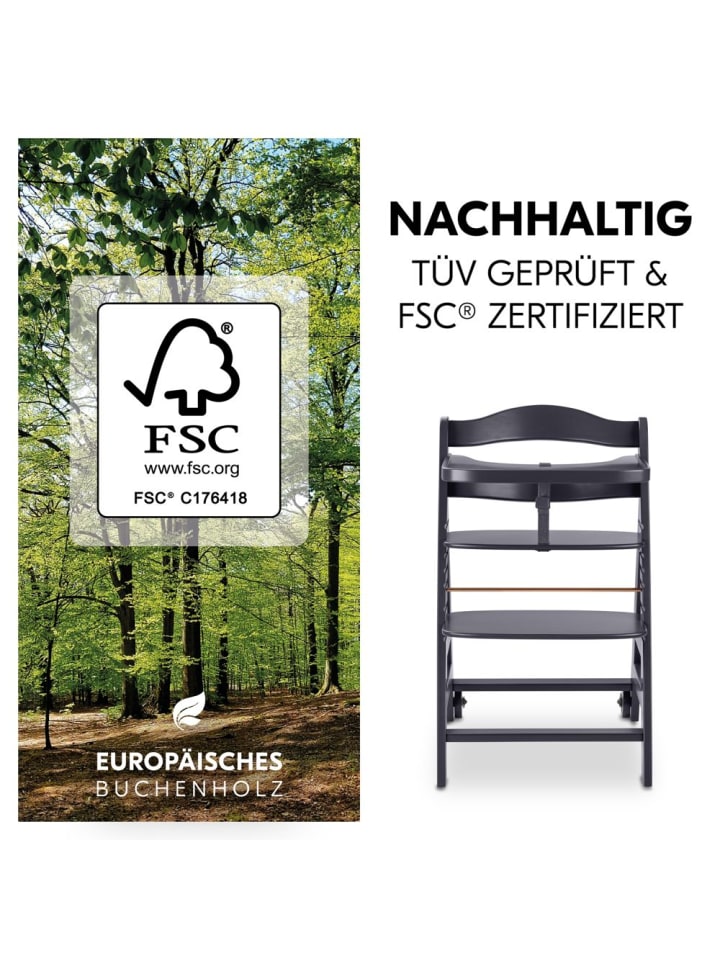 Hauck Hochstuhl Beta Plus inkl. Essbrett, Sitzkissen und in grau,beige günstig kaufen onesize