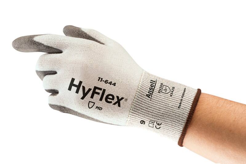 Ansell HyFlex Mechanical Protection Arbeitshandschuhe HPPE, Nylon, Spandex und PU (Polyurethan) Extra Extra Extra Large (XXXL) Grau, Weiß 12 Paar