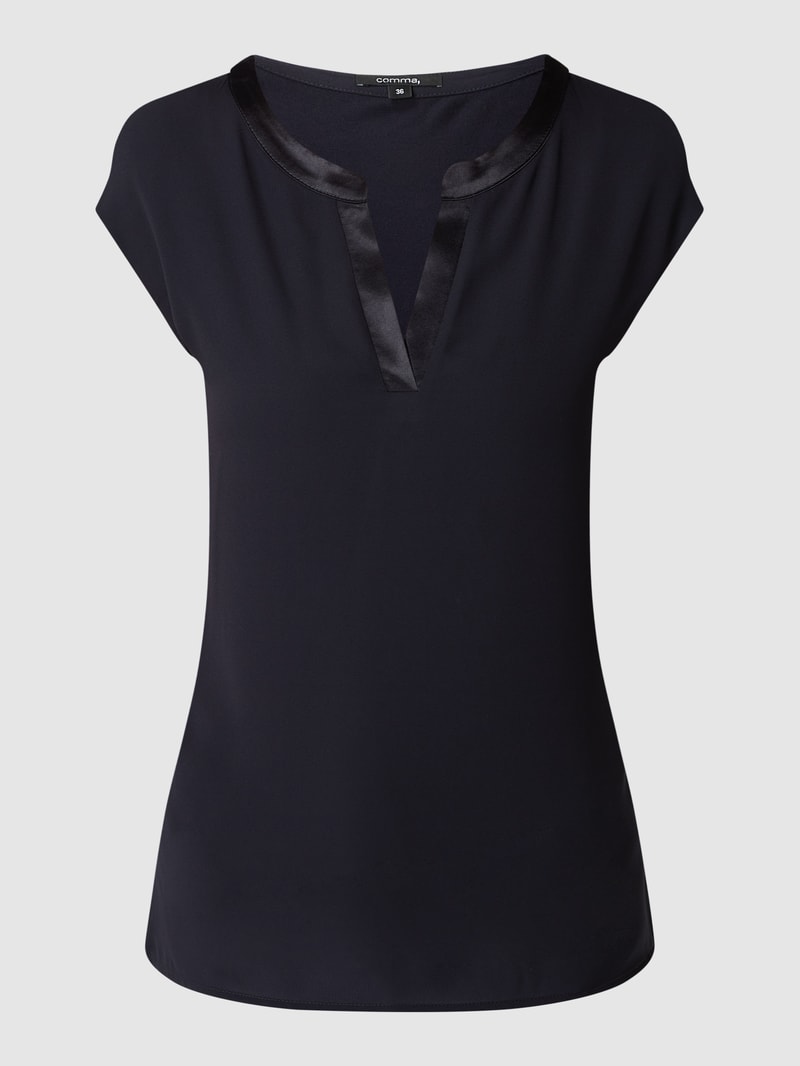 Top aus Chiffon in marineblau