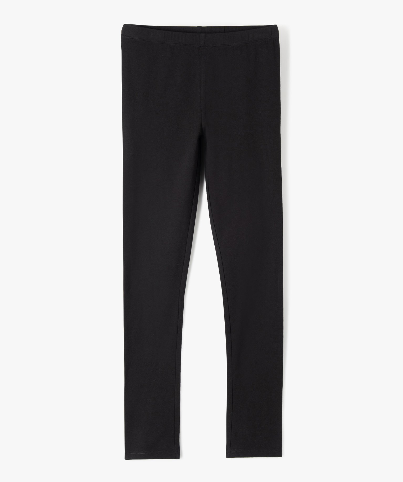Legging fille long uni noir | GEMO