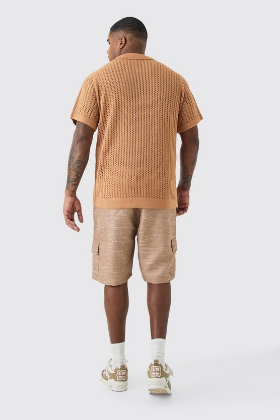 Plus strukturierte Cargo-Shorts