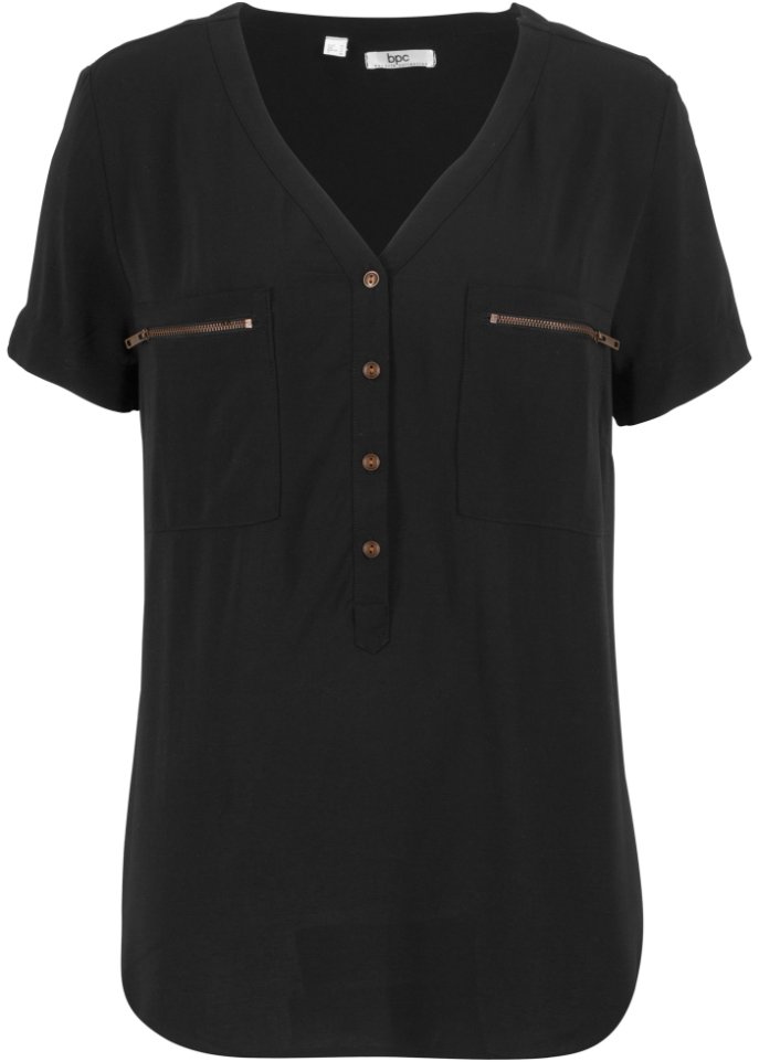 Viskose Bluse, Kurzarm