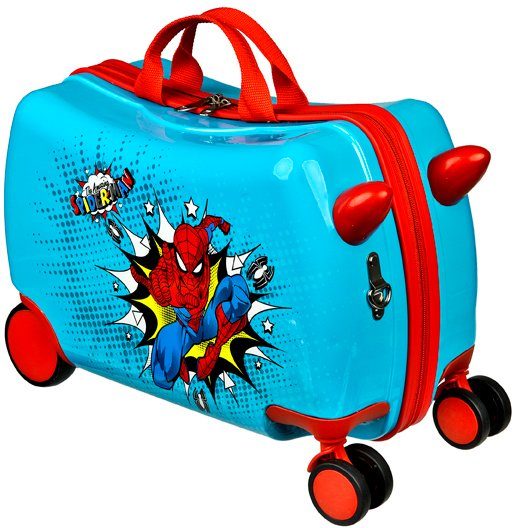UNDERCOVER Kinderkoffer Ride-on Trolley, Spider-Man, 4 Rollen, zum sitzen und ziehen