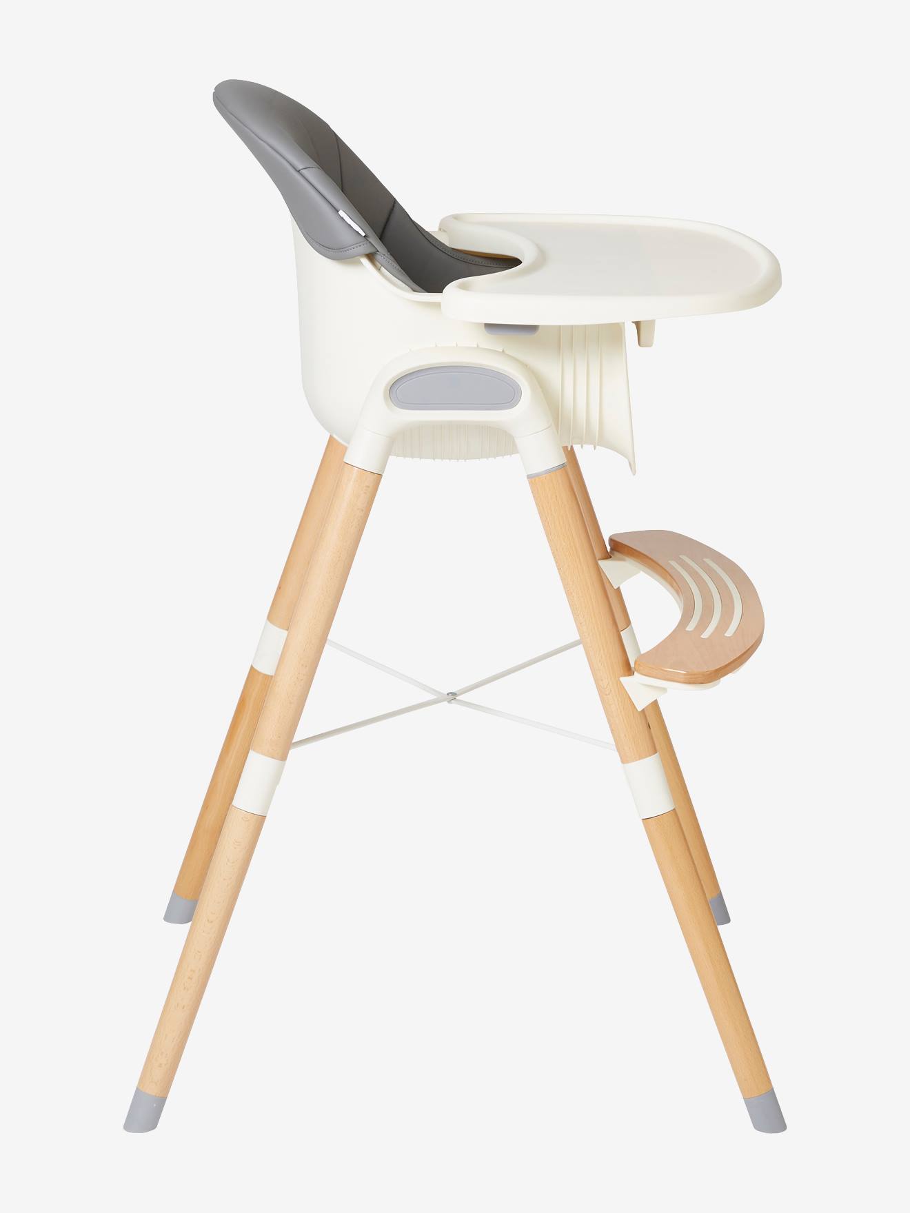 Vertbaudet Mitwachsender Baby Hochstuhl HIGH & LOW - grau