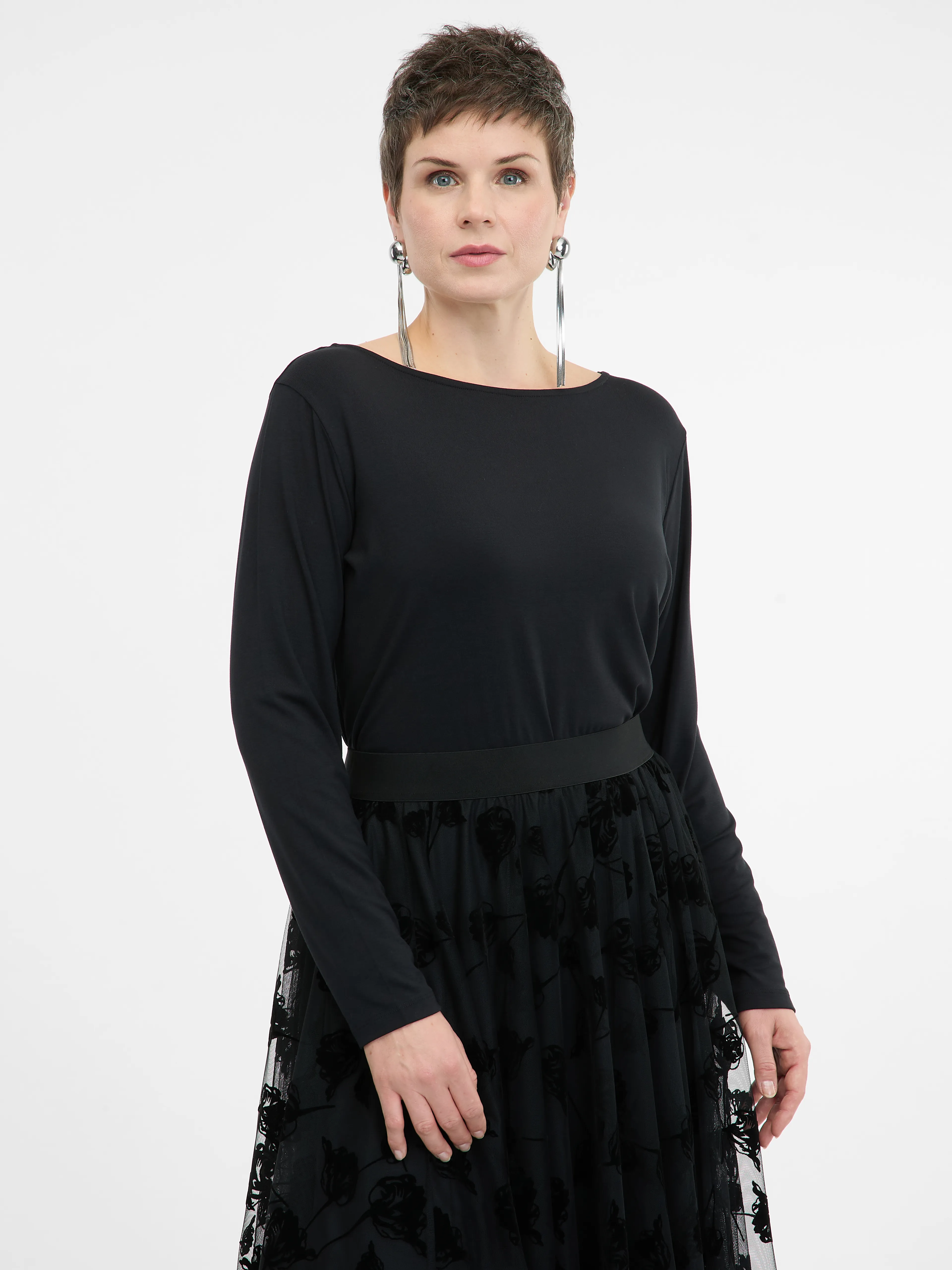 Schwarzes Damen-Langarmshirt ORSAY