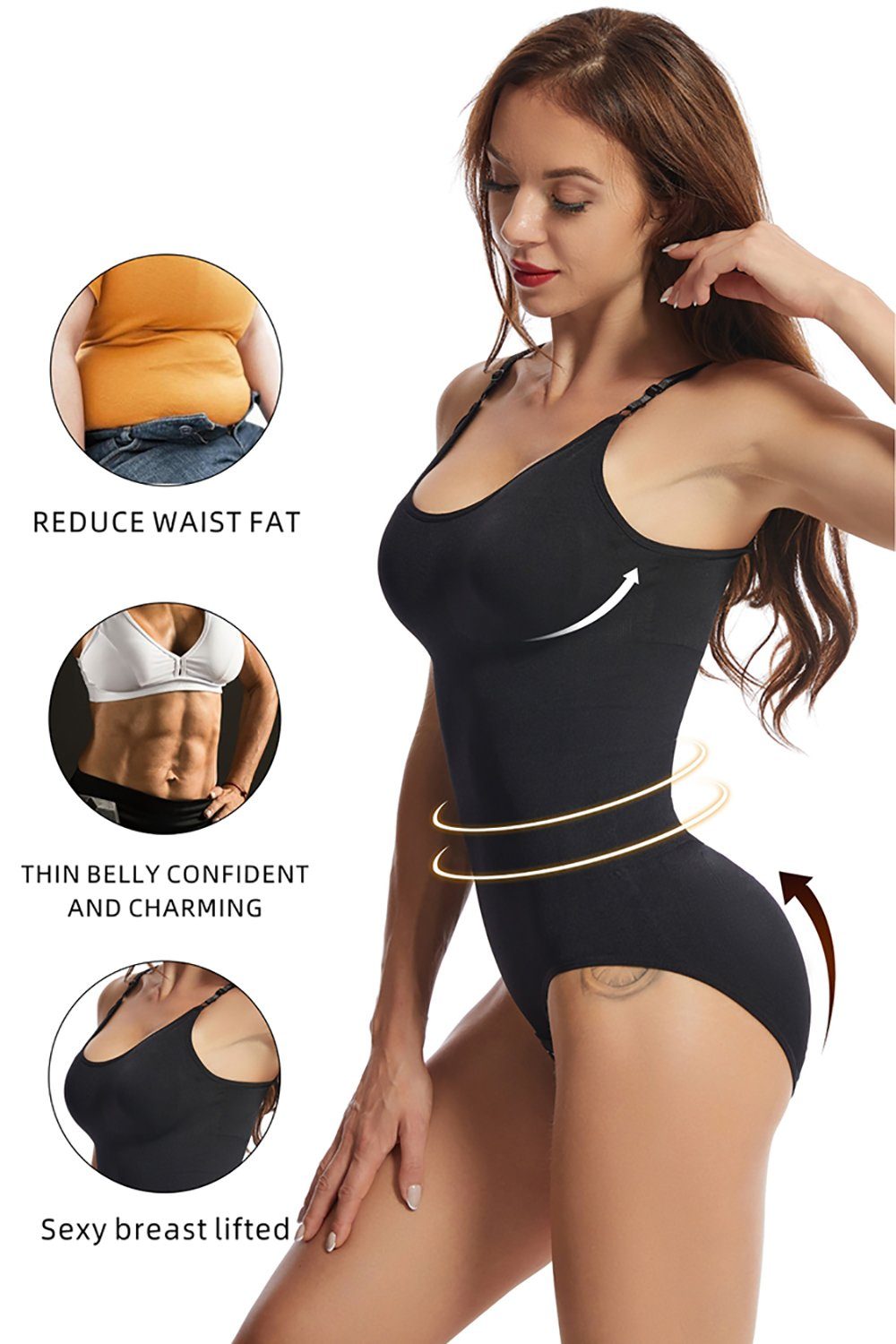 SCOCLO Shaping-Body Einteilige Shapewear Damen (1-tlg., Body Shaper Tummy Control Figurformende Unterwäsche) stark formendes Bodice Body mit verstellbaren Trägern