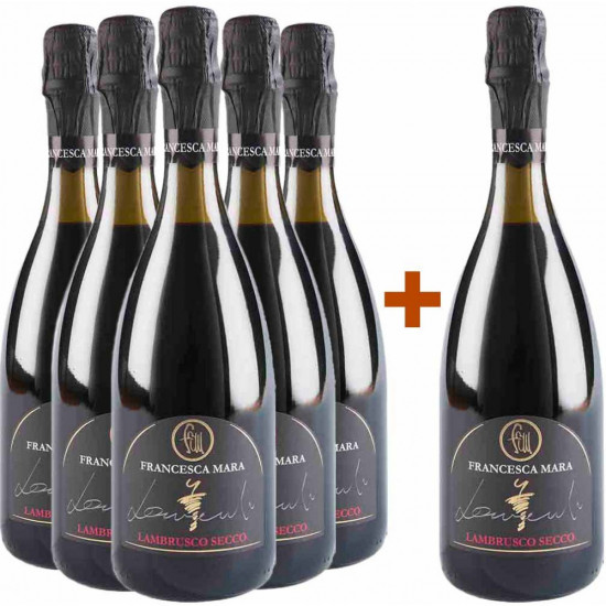 5+1 Paket Lambrusco Reggiano DOC trocken - Francesca Mara