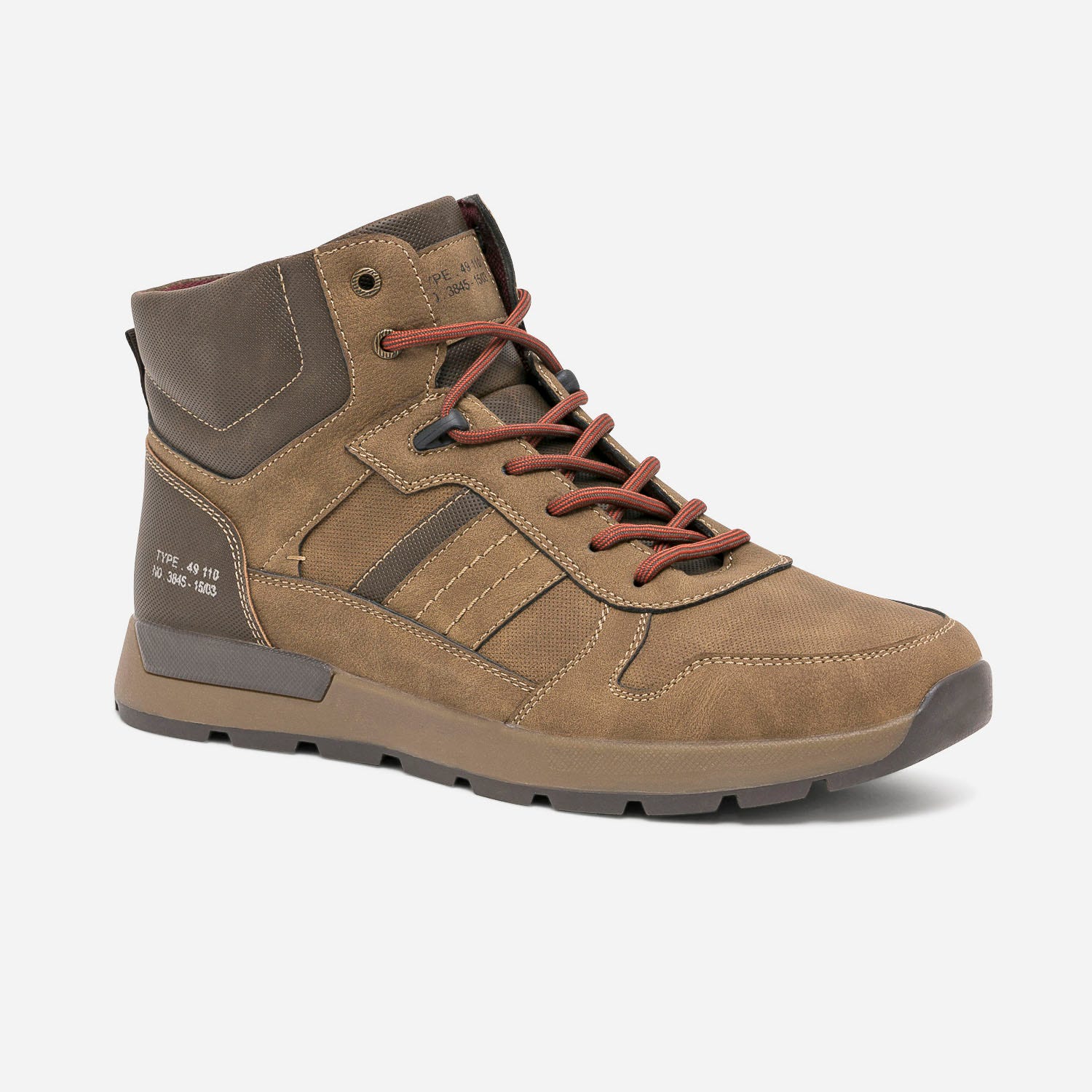 Basket marron doublure bordeaux