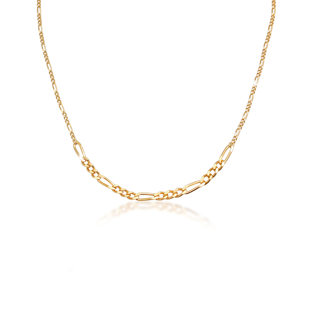 Elli PREMIUM Elli PREMIUM Collier Choker Chaîne Figaro Basic Trend Collier Femme - (925/1000)  collier