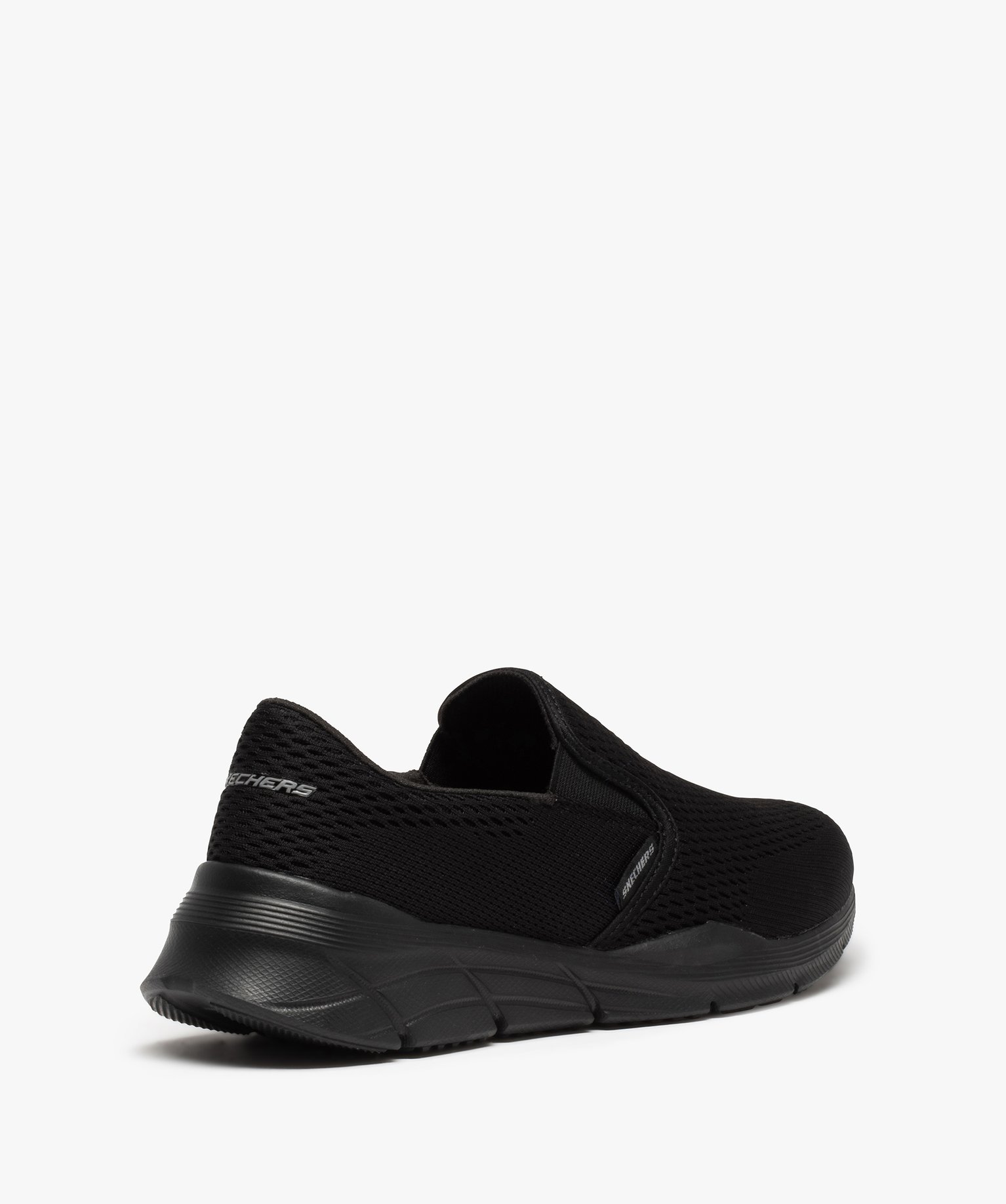 Baskets homme unies sans lacets – Skechers noir | GEMO