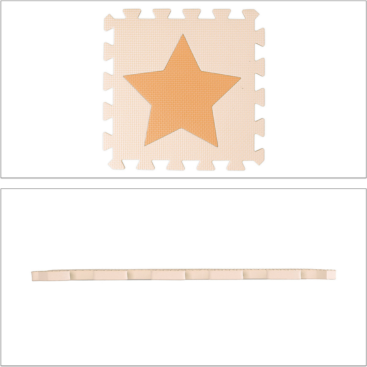 45 x Puzzlematte Sterne orange-beige