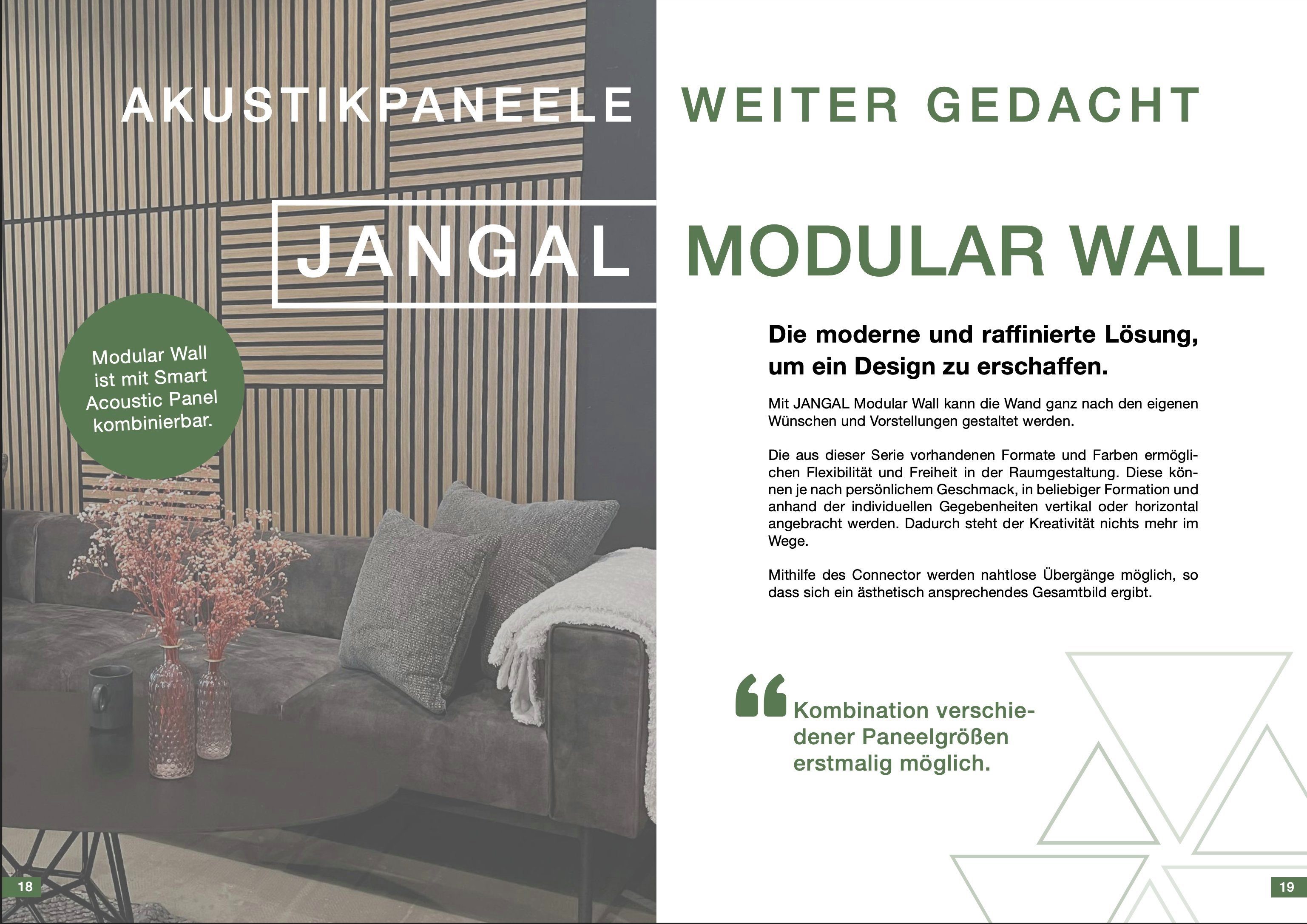 JANGAL Schallschutzpaneel Modular Wall Akustikpaneel, 520x520x10 mm, nachhaltig & akustisch, BxL: 52,00x52,00 cm, 0,27 qm, Akustik Paneel, verbesserte Raumakustik, Connector-System