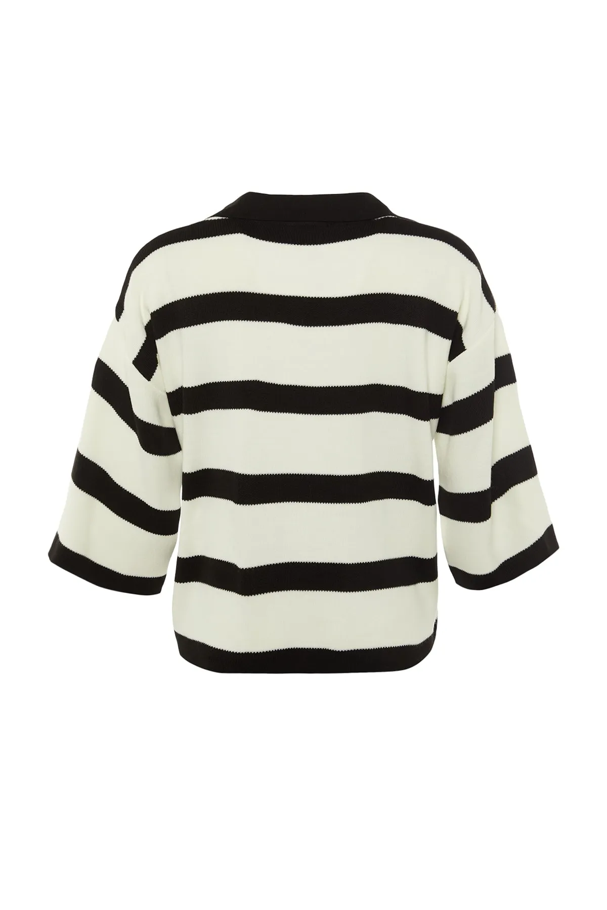 Trendyol Collection  Schwarzer Basic-Strickpullover mit Streifen TWOAW23BZ00001