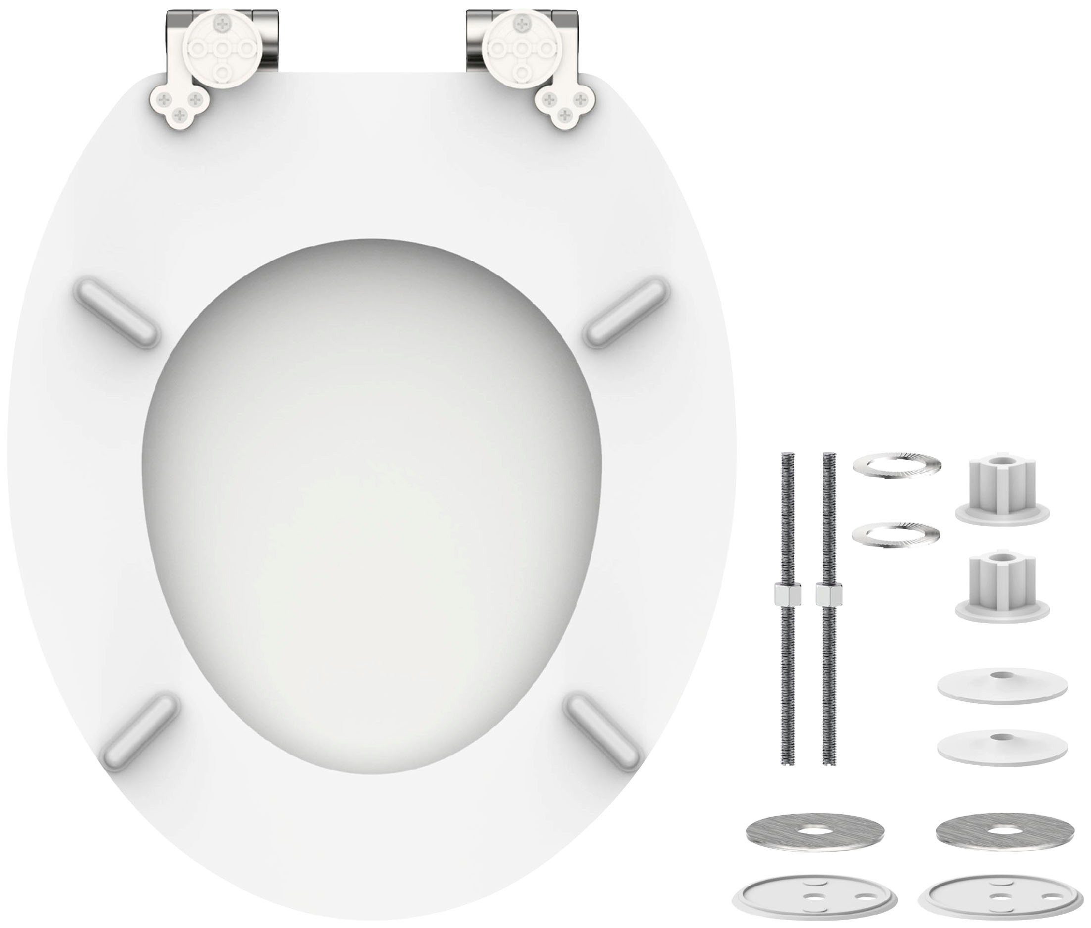 Schütte WC-Sitz WHITE, mit Absenkautomatik und Holzkern, max, Belastung der Klobrille 150 kg