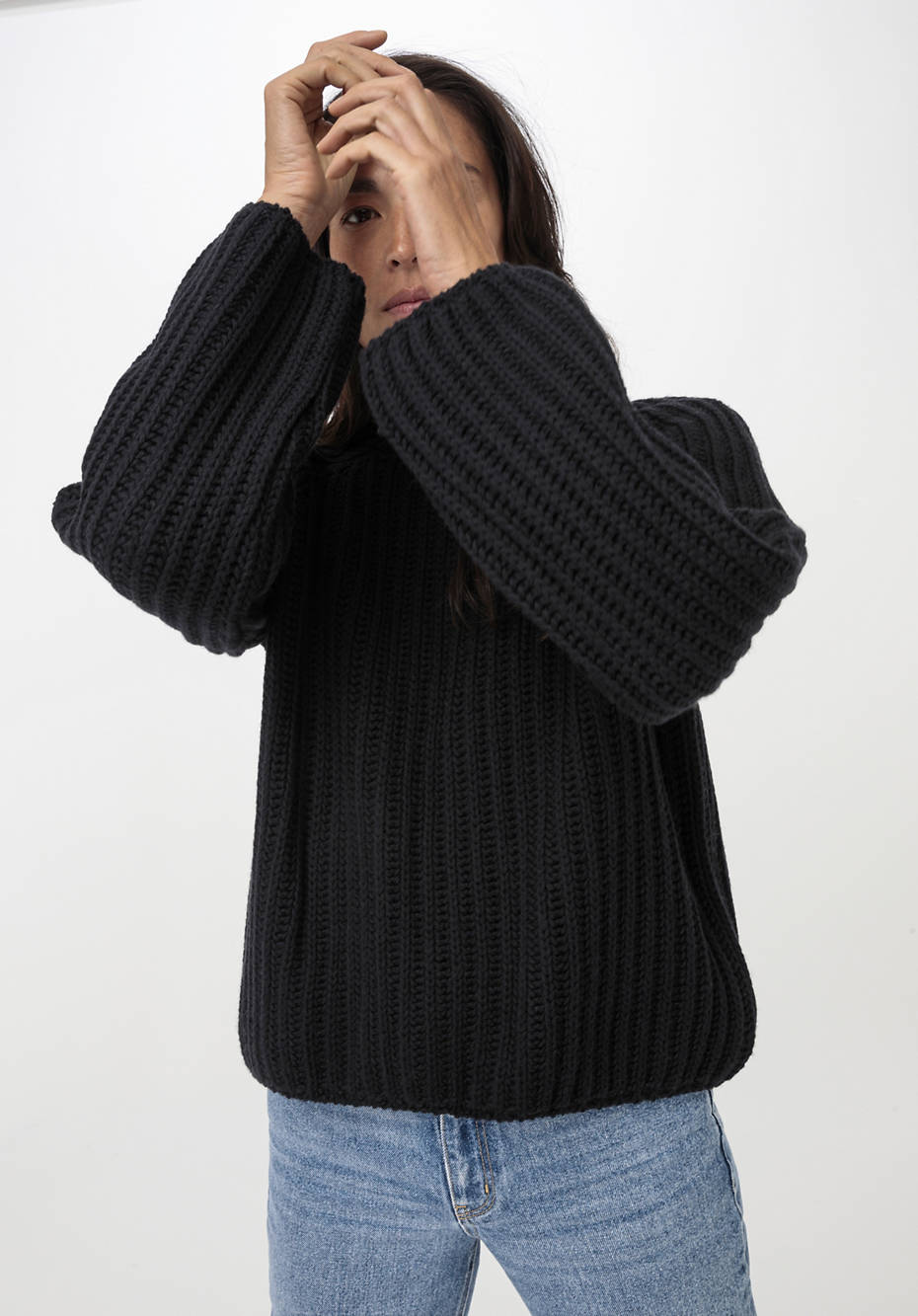 Raglan-Pullover aus Bio-Baumwolle und Bio-Merinowolle