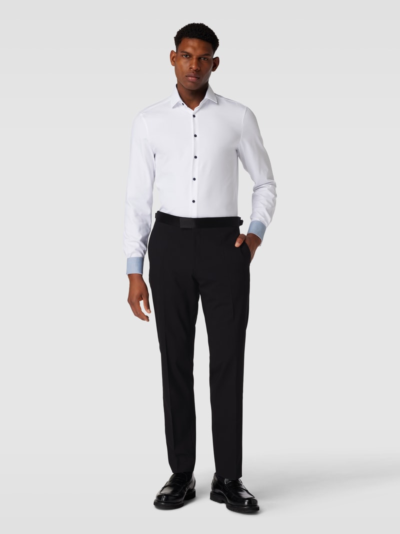 Stoffhose mit Bundfalten Modell 'Genius' in schwarz