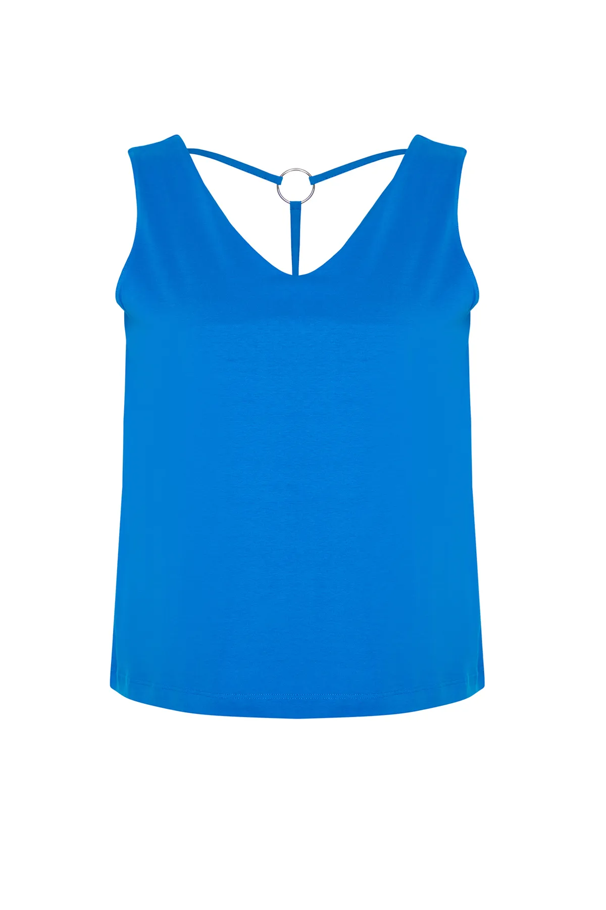Trendyol Curve  Blaue, detaillierte Strickbluse auf der Rückseite TBSSS24AF00061