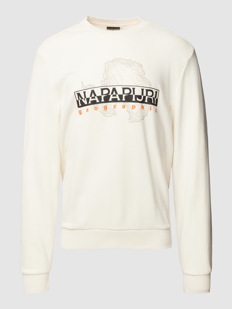 Sweatshirt mit Label-Print in offwhite